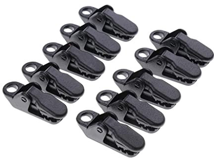 MagiDeal 10er Set Planenclip Planenhalter Zeltteppich Clips Klemmklipp Planen Befestigung Planenclip - Schwarz