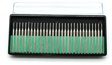 TEMO 30pcs 1mm (1/32 inch) Coarse Diamond Coated Burrs Glass Drill Bit Set Grit 80 with 1/8 inch (3mm) Shank fit Dremel and Compatible Rotary Tools