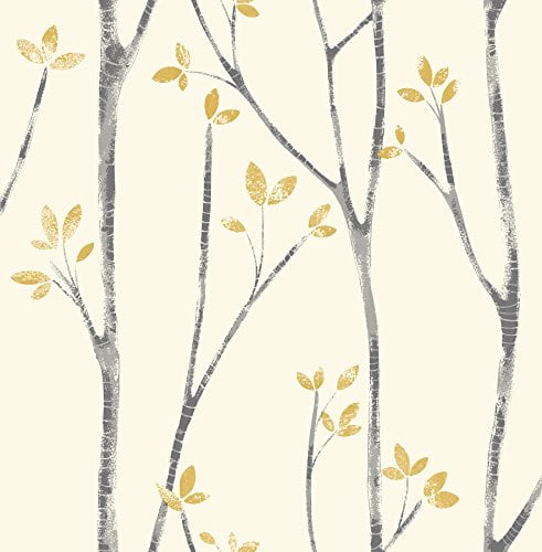Fine Decor Urban Walls UW24776 Scandi Tree Sidewall, senf