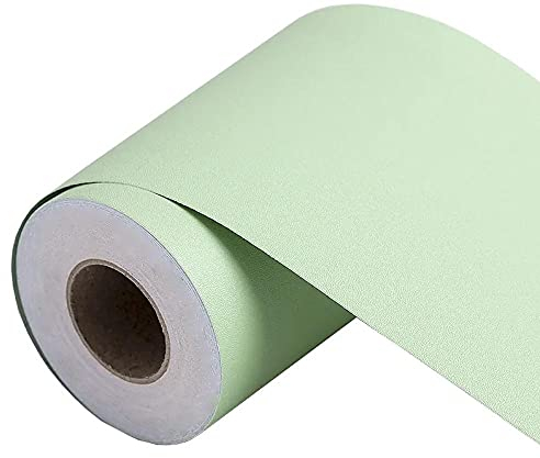 Dostear Frises Papier Peint vert clair 10 X 500cm Moulure Murale Autocollant Murals Adhesif Murale Plinthe Adhesive PVC