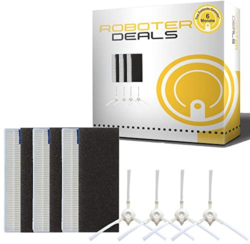 Zubehör Set, Ersatzteile Kit für Rowenta Smart Force Essential u. Smart Force Essential Aqua (3X Filter, 4 x Seitenbürste)