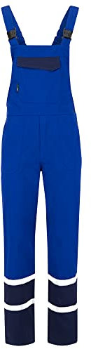 BWOLF Char Salopette Uomo Pantaloni da Lavoro Protezione Salopette Uomo con Elementi Riflettenti - Blu/Grigio, Blu, XXXXL