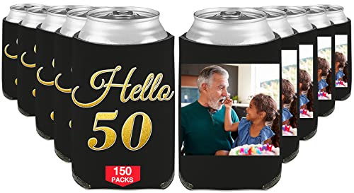 Enfriadores de latas de cumpleaños personalizados para botellas de cerveza a granel con foto nombre año