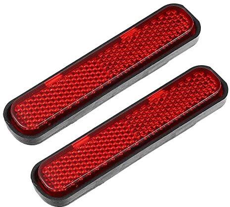 A ABSOPRO Inferiore Forcella Riflettore Adesivo Posteriore Borsa Copertura Ovale Rosso 2pz