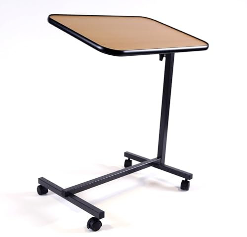 Table de lit d'alité - HMS-Vilgo TA3909 - piètement en H, Grand plateau réglable - 2 roulettes à freins