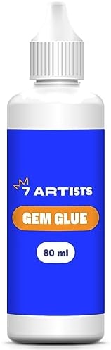7 Artists Strassstein Kleber Schmucksteinkleber Transparent 80ml - Wasserfester Kleber für Strasssteine auf Stoff, Schmucksteinkleber für Textilien