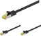 goobay 92649 RJ45 Patchkabel mit CAT 7 Rohkabel, doppelt geschirmt, S-FTP bis 600 Mhz, halogenfrei, Kupfer Kabel Stecker, vergoldete Kontakte, 1m, Schwarz (Packung mit 3)