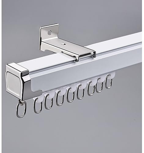 Vorhangschiene Decke Wandhalterung, Heavy-Duty Aluminiumlegierung Vorhangschiene für Wohnzimmer Schlafzimmer Dusche Trennwand, Weiß (Color : Wall Mount, Size : 2.5m/8.2ft)