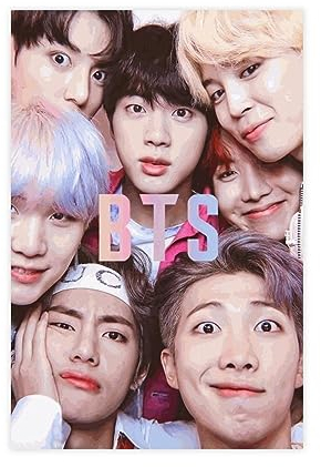 Musik-BTS-Leinwand-Kunst-Poster, 1 Leinwand-Poster, Schlafzimmer-Dekor, Sportlandschaft, Büro, Raumdekoration, Geschenk, 30 x 45 cm
