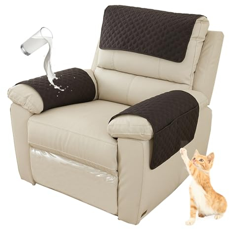 HonunG Sessel überzug,Sesselschoner Mit Armlehnesesselschoner, Sesselschoner,Sofa Bezug,Anti-Rutsch Wasserdicht Waschbar Armkappen Für 1 2 3 Sitzer (Schwarz,2 Sitzer | 4 STK)