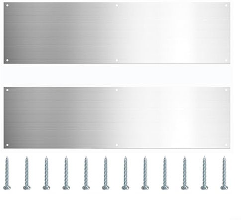 HPLIVE Lot de 2 plaques de protection en acier inoxydable + 12 vis