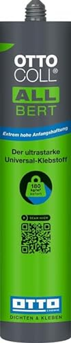 OTTOCOLL ALLBERT Ultrastarker Universal-Klebstoff 290ml C04 schwarz - Extrem hohe Anfangshaftung - Zertifiziert für den Trockenbau - Innen & Außen - Klebt alle Materialien