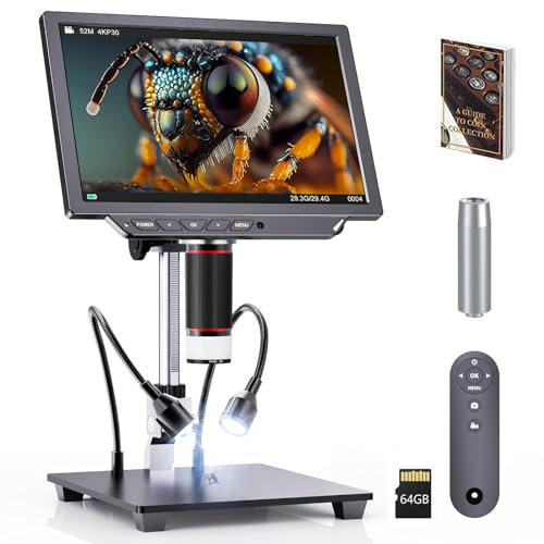 Dcorn 4K Digital Microscope - 2000X Magnification, 8 Coin Microscope with 52MP Camera Sensor, Microscope for Adults for Soldering, Full Coin Observation, 64GB TF Card & Coin Guidebook Included