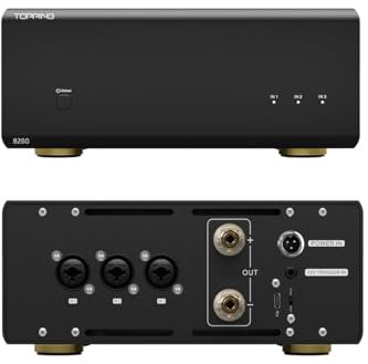 TOPPING B200 Mono Pure Power Amplifier - 200W Ouput 3 x XLR/TRS Balanced Input 2 Gain NFCA Discrete amplifier 12V Trigger (Black)