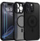 Yohii Funda Magnética para iPhone 16 Pro MAX con 2 Piezas Cristal Templado, Compatible con mag-Safe, [Protección de Cámara] Grado Militar Carcasa Translúcida Mate Trasera Fina Antigolpes (Negro)
