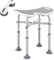 HOMCOM Height Adjustable Shower Stool with Suction Grab Rail, Aluminium Shower Chair with U-Shaped Padded Seat, Non-Slip Bath Stool for Elderly, Disabled, Seniors, Pregnant, Grey