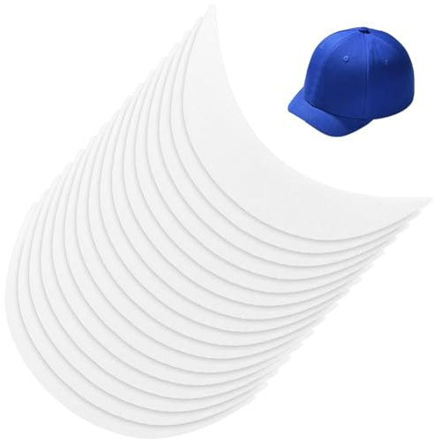 BENECREAT 16Pcs White Brim Hut Krempe Stiffeners, Cap Visor einfügen 18x8.2x0.2cm Häkeln oder stricken Kunststoff Krempe Hut für Handwerk nähen Mützen Zubehör machen