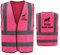 AYKRM Gilet de sécurité haute visibilité réfléchissant – Gilet haute visibilité pour la sécurité et le travail, Cheval-rose, M