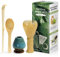 Juego de 4 piezas Matcha ceremonia japonesa, amarillo batidor de resina Chasen, cuchara de bambú, pala de bambú, portabatidor, caja matcha para la ceremonia del té, bebida - Azul soñador