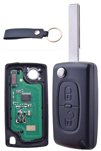 ANGOFIZ Clé Vierge Ask ID46 Electronique à Programmer 2 Boutons CE0536 Lame HU83 Compatible avec Peugeot 207 307 307S 308 407 408 3 607 807 2BT 3008 5008 Partner Expert Citroen C2 C3 C4 C5 C6 C8