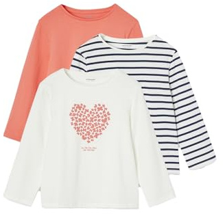 Vertbaudet 3er-Pack Mädchen Shirts mit Print Basic Koralle 158