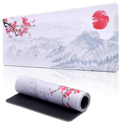 Yimomoyi Alfombrilla Ratón, XXL 800 x 300 mm Mouse Pad Grande Gaming, Alfombrilla Antideslizante,Tapete Escritorio con Bordes Cosidos, Desk Mat para Jugadores, PC, Oficina (G)