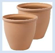 JonesHouseDeco Garden 37.5cm Round Planters 2-Pack - 33cm Tall Clay Planter Large Terracotta Color Plastic Pots Extra Large Terracotta Plant Pots Outdoor & Indoor Orange Pot Porch Patio Yard