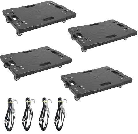 FIVMEN 4X Rollbrett Transportroller 52x39 cm Möbelroller Rollbretter Modular Spleißbar mit 360° Drehbare Rollen Transporthilfe Umzug Möbel-Transport bis zu 150 kg Traglast