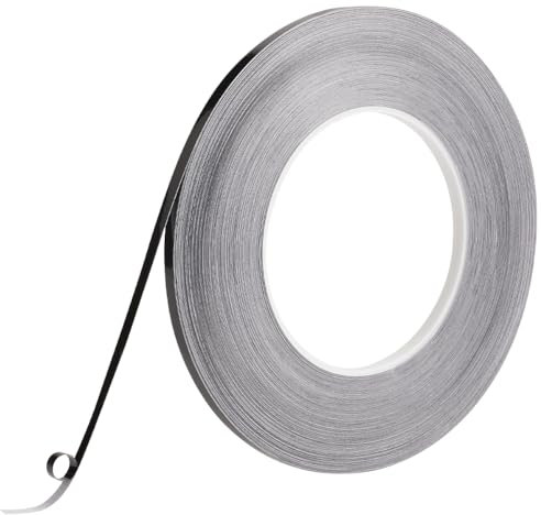 GORGECRAFT Ruban Adhésif en Polyester Métallisé 50mX5mm Noir Brillant pour Décoration Bordure de Miroir Carrelage Calfeutrage Moulure Murale Autocollante pour Bricolage Arts Graphiques Tableau Blanc