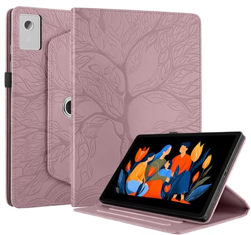 Succtopy Hülle für Lenovo Idea Tab Plus 12.1 2025 TB361ZU TB361FU Roségold | PU Leder 360°Drehbar Multi-Winkel Schutzhülle mit Standfunktion und Stifthalter Hülle für Lenovo Idea Tab Plus 12.1 Zoll