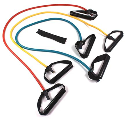 Zerodeko Widerstandsband mit Griffen Rot Elastisches Trainingsband für Outdoor Fitness Yoga Pilates Krafttraining Stretchübungen für Altersgruppen