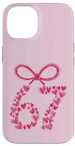 Viral Pink 67 Hearts Valentine's Day Cute Case for iPhone 14
