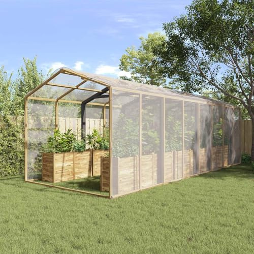 Teenpull Plant Cover Transparent 6 x 10 m PE Tarpaulin with Aluminium Eyelets and Nylon Rope, Weatherproof for Garden, Bed, Raised Bed, Weed Protection, Frost Protection, Wood Chips, Mulch, Plant Pot