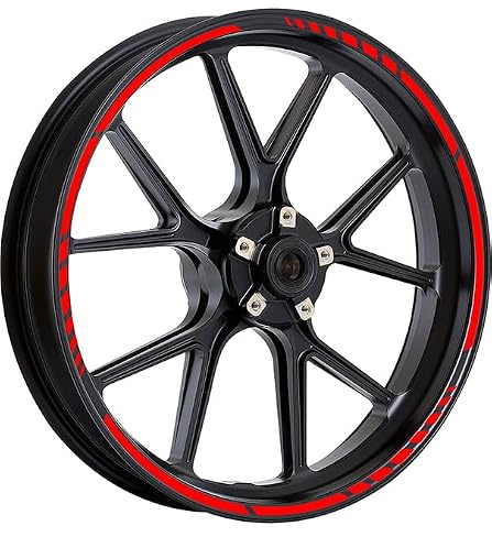 FENIQG Adesivi Cerchi Moto per Honda Hornet CB600F 2002-2013, Strisce Bordo Ruota, Ruota Adesivi Cerchi Moto Sport, Strisce Adesive per Scooter,Red