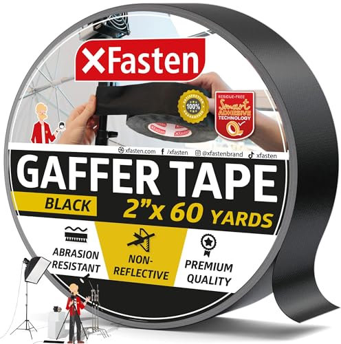 XFasten Professional Grade Gaffer Tape, 5,1 cm X 60 Yards (schwarz)