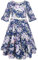 BONNY BILLY Vestito Bambina Elegante Cerimonia Festa Floreale Vintage Invernale Manica Lunga con Cintura 7-8 Anni Viola
