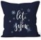 Autiga Kissenbezug Weihnachten Let it Snow Eiskristalle Schnee Christmas Winter Navy 40cm x 40cm
