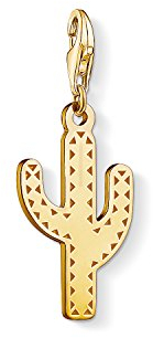 THOMAS SABO Damen-Charm-Anhänger Kaktus Gold Charm Club 925 Sterling Silber 1680-413-39