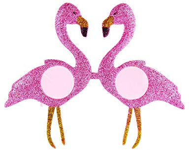 Oblique Unique® Flamingo Brille mit Glitzer für JGA Hawaii Sommer Party Accessoire Fasching Karneval Kinder Geburtstag - 1 oder 6 STK. - Menge wählbar (1 Stück)