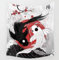RKZM Tapisserie Wanddekorationen Koi Fisch Yin Yang Wandteppich Abdeckung Strandtuch Decke Picknick Yoga Matte Dekoration Wohnzimmer Schlafzimmer wohnheim Raumdekoration 150 * 200 cm