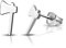 BlackAmazement 2er Set 316L Edelstahl Ohrstecker Ohrringe Axt Streitaxt Silber Biker Damen Herren (Silber)