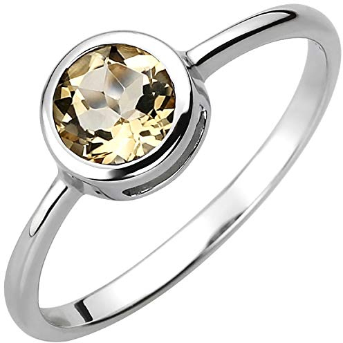 Jobo Damen-Ring aus 925 Sterling Silber mit Citrin Größe 58