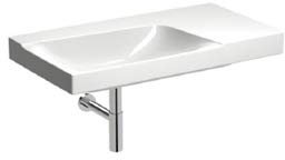 Keramag Xeno 2 Waschtisch, Ablagfläche rechts, ohne Hahnloch, ohne Überlauf, 90x48 cm Weiss mit KeraTect, 500534011