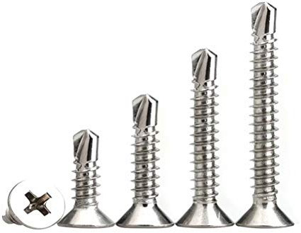 Dreneco Drilling Tail Screws Cross Flat Head Self-Drilling Screws Self-Tapping Screws, M4.8×13mm,20 pcs