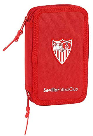 Sevilla FC, rot, 125x40x195 mm, Federmäppchen mit Zwei Fächern