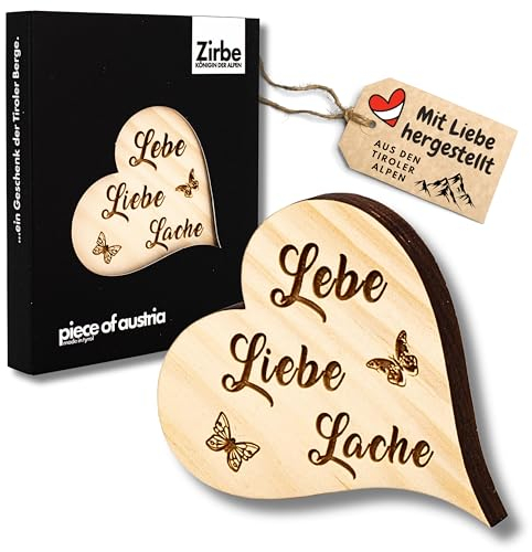 sagl.tirol Zirbenherz Mini Lebe Liebe Lache