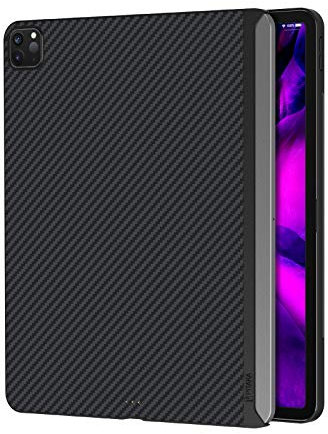 pitaka Custodia Magnetica per iPad Pro 12,9 2018-2020 Ultra Sottile in Fibra Aramidica Con Motivo in Carbonio Minimalista Compatibile con Magic Keyboard Durevole MagEZ Case nero/grigio (Twill)