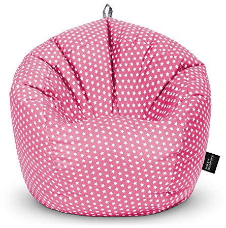 HAPPERS Puff Infantil Estampado Stars Rosa con Relleno Incluido