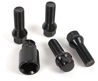 OMP Speed- Set di 4 viti antifurto, chiave speciale, cerchi M12X1.25, lunghezza filettata 28 mm, forma conica