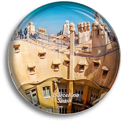 Kühlschrankmagnet Spanien Gaudi Gracia Barcelona Glasmagnete für Kühlschrank Souvenirs Niedlicher Kristallmagnet Dekor für Whiteboard Büro Zuhause Geschenk